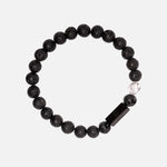 LAVA STONE - Männer Armband auf weißem Hintergrund, stilvolles natürliches Lavasteinarmband für Herren.