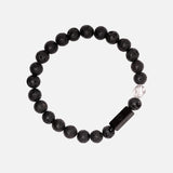 LAVA STONE - Männer Armband auf weißem Hintergrund, stilvolles natürliches Lavasteinarmband für Herren.