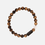 TIGER AUGE Männer Armband aus Naturstein mit elastischem Band – Stilvoll und hochwertig.