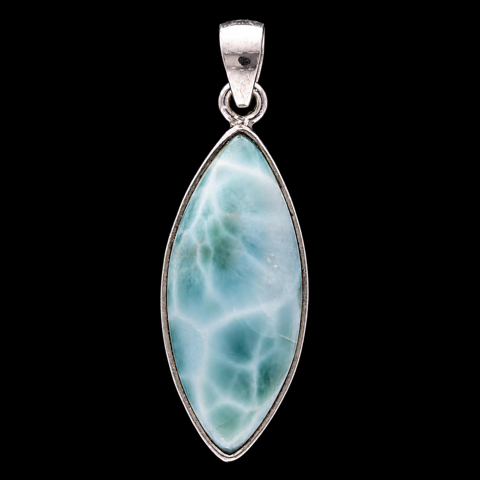Handgefertigte Larimar Anhänger aus 925 Sterling Silber| Unikat aus der Dominikanischen Republik