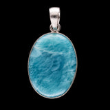 Handgefertigte Larimar Anhänger aus 925 Sterling Silber| Unikat aus der Dominikanischen Republik