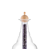 Karaffe Universe 10l Platin - Blume des Lebens - Zirbenholzstöpsel - mundgeblasen