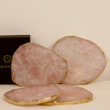 Rosenquarz Untersetzer 4er Set