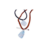 Larimar Anhänger mit Lederband | Echter Edelstein aus der Dominikanischen Republik