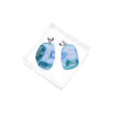Larimar Anhänger mit Metallöse | Hochwertiger Edelstein für Ihre Lieblingskette | aus der Dominikanischen Republik