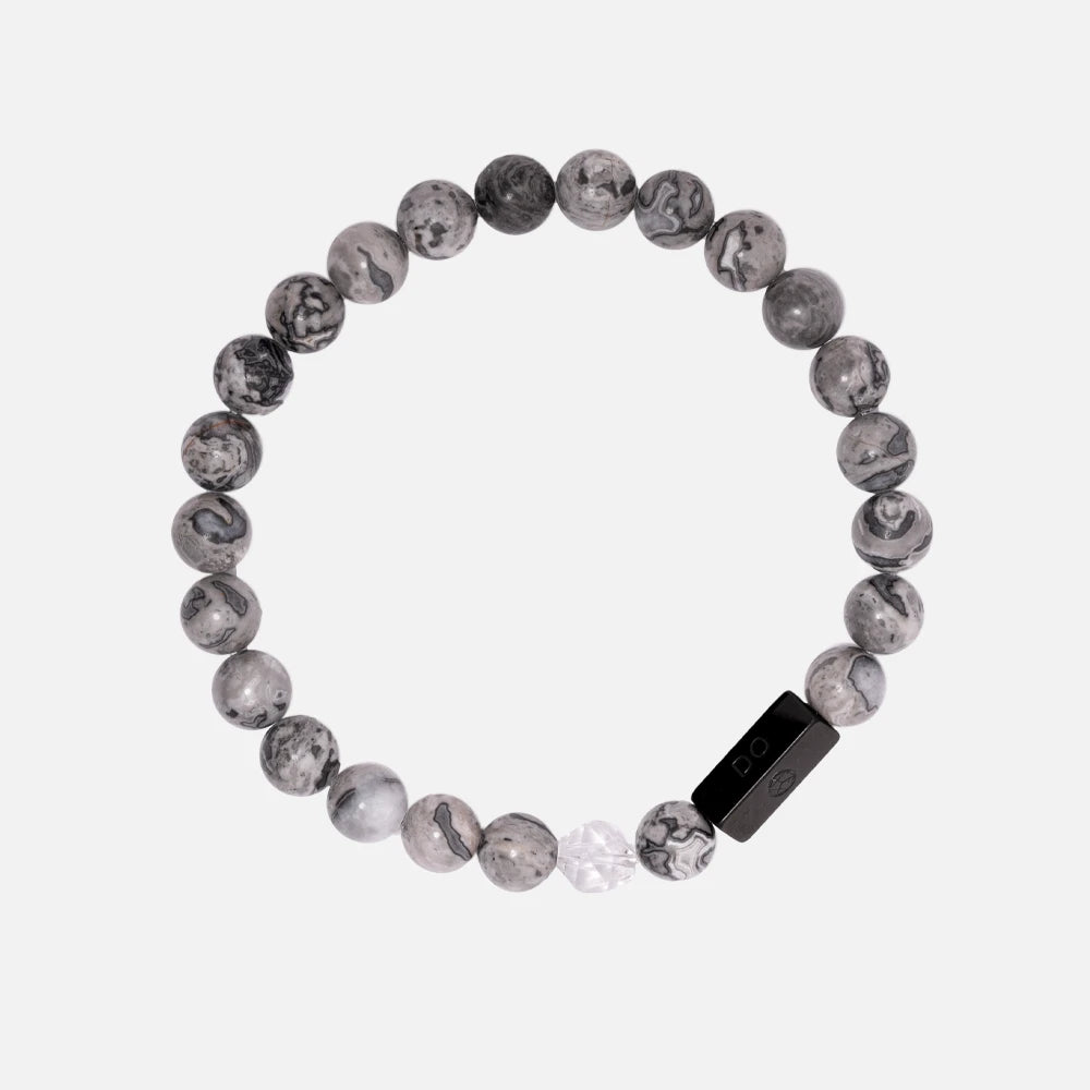 MAP JASPIS Männer Armband aus Naturstein mit elastischem Band – Elegantes Herrenarmband