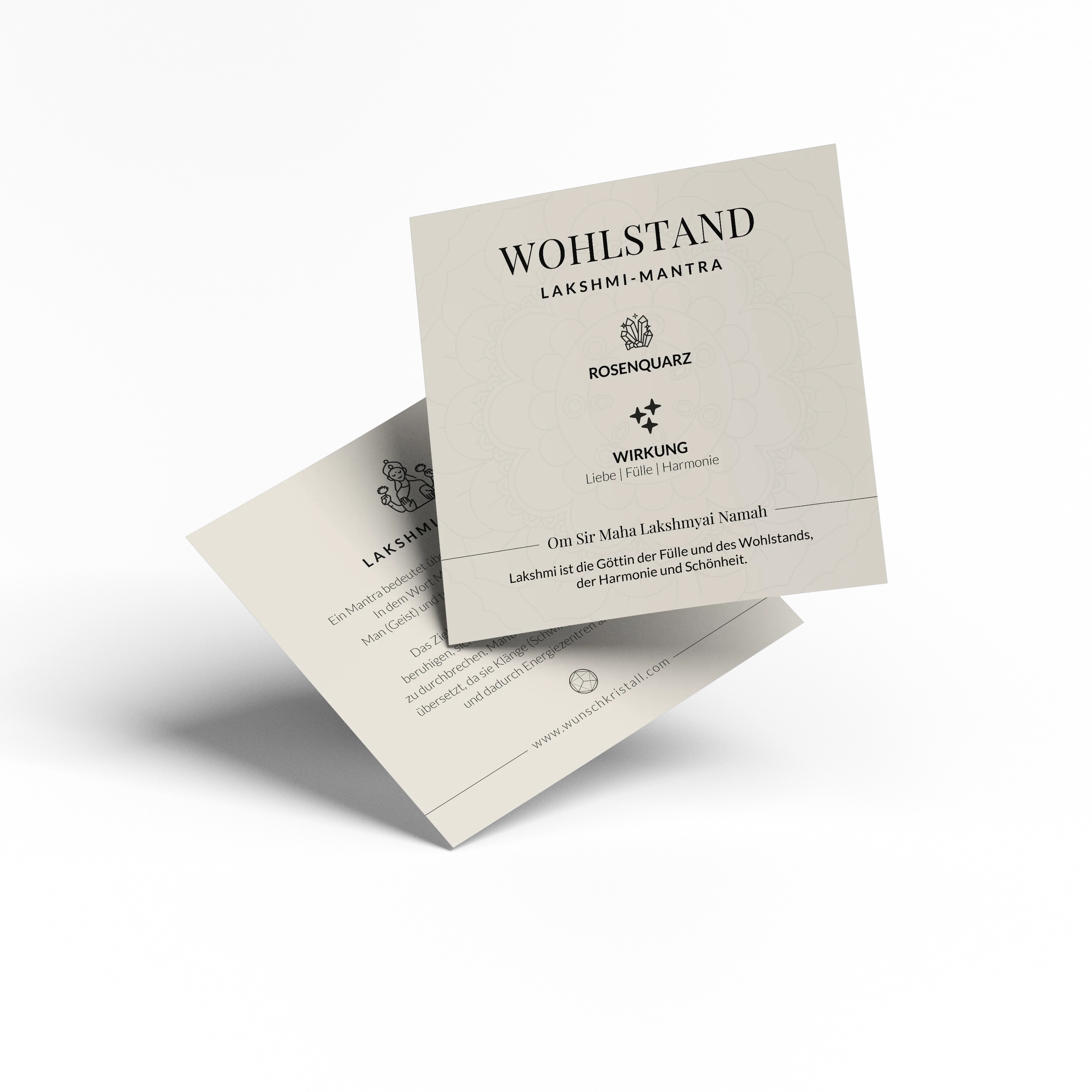 Mantra Armband Wohlstand  Verpackung