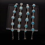 Larimar Armband mit 925 Sterling Silber | Handgefertigtes Unikat aus der Dominikanischen Republik
