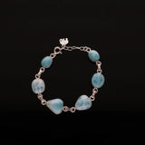 Larimar Armband mit 925 Sterling Silber | Handgefertigtes Unikat aus der Dominikanischen Republik