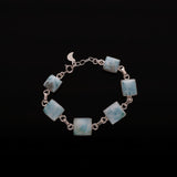 Larimar Armband mit 925 Sterling Silber | Handgefertigtes Unikat aus der Dominikanischen Republik