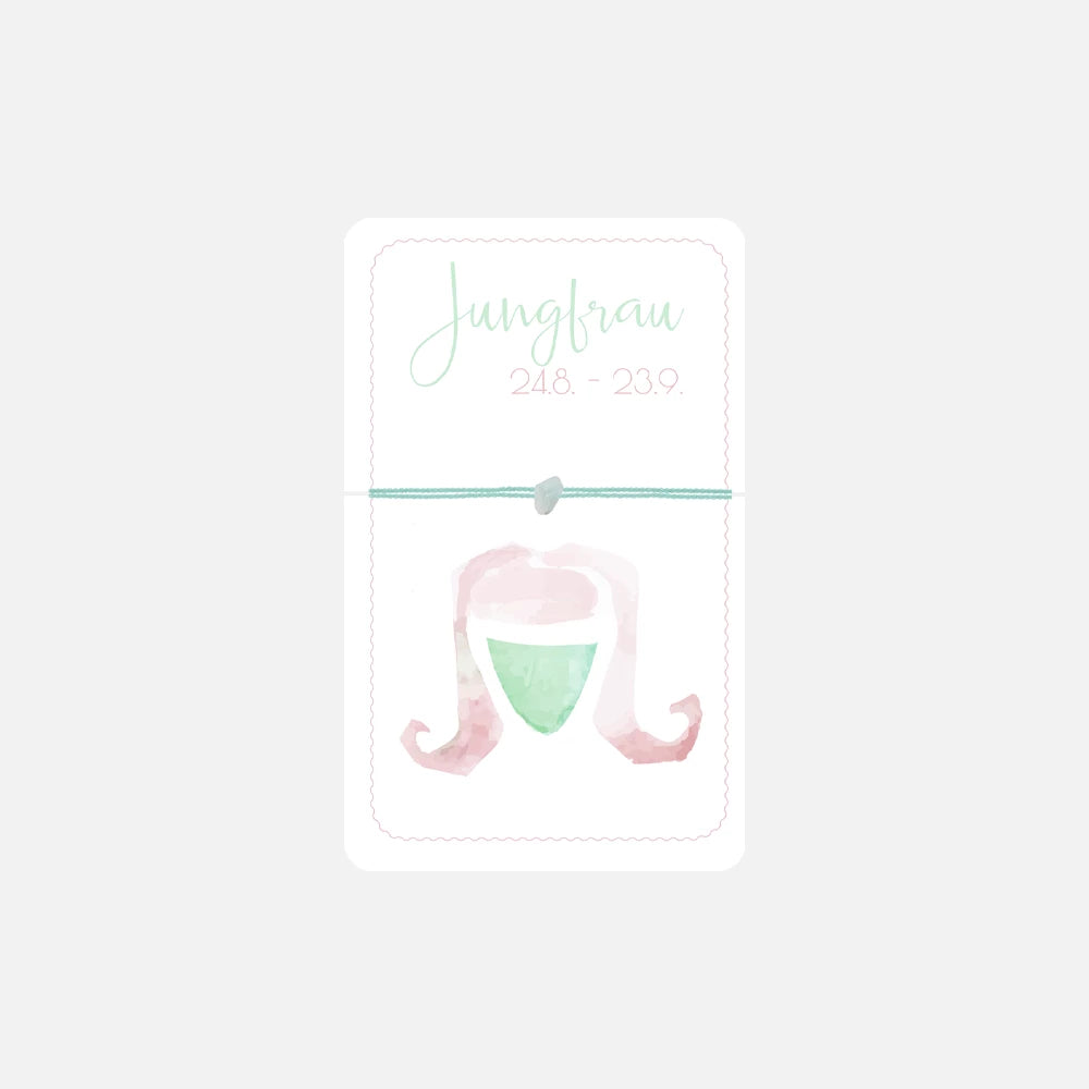 Jungfrau Sternzeichen Armband auf edler Kartenansicht – minimalistisches und stilvolles Design.