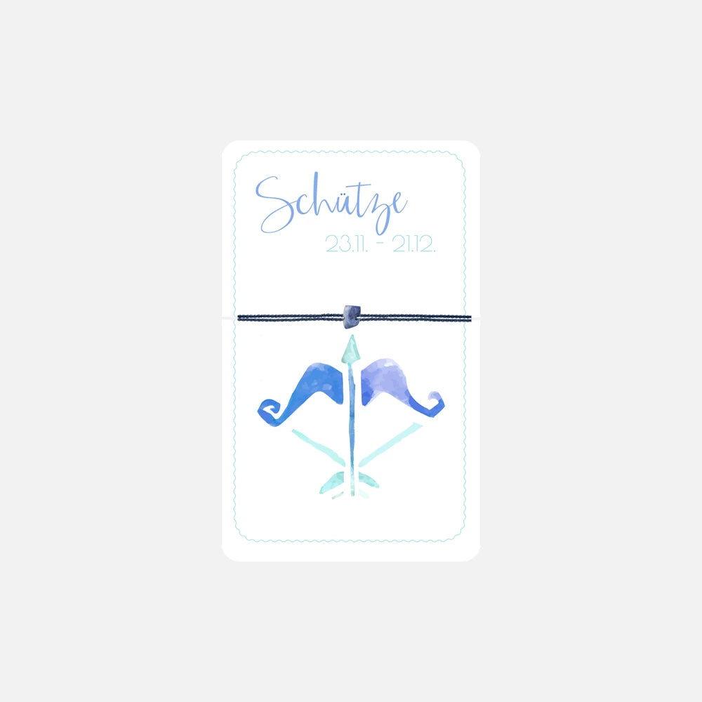Schütze Sternzeichen Armband mit stilvollem Kartendesign – einzigartiger Schmuck mit astrologischem Touch.