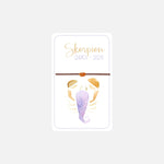 Skorpion Sternzeichen Armband – Detailansicht auf einer stilvollen Produktkarte.
