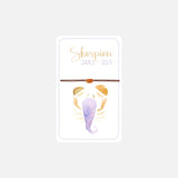 Skorpion Sternzeichen Armband – Detailansicht auf einer stilvollen Produktkarte.