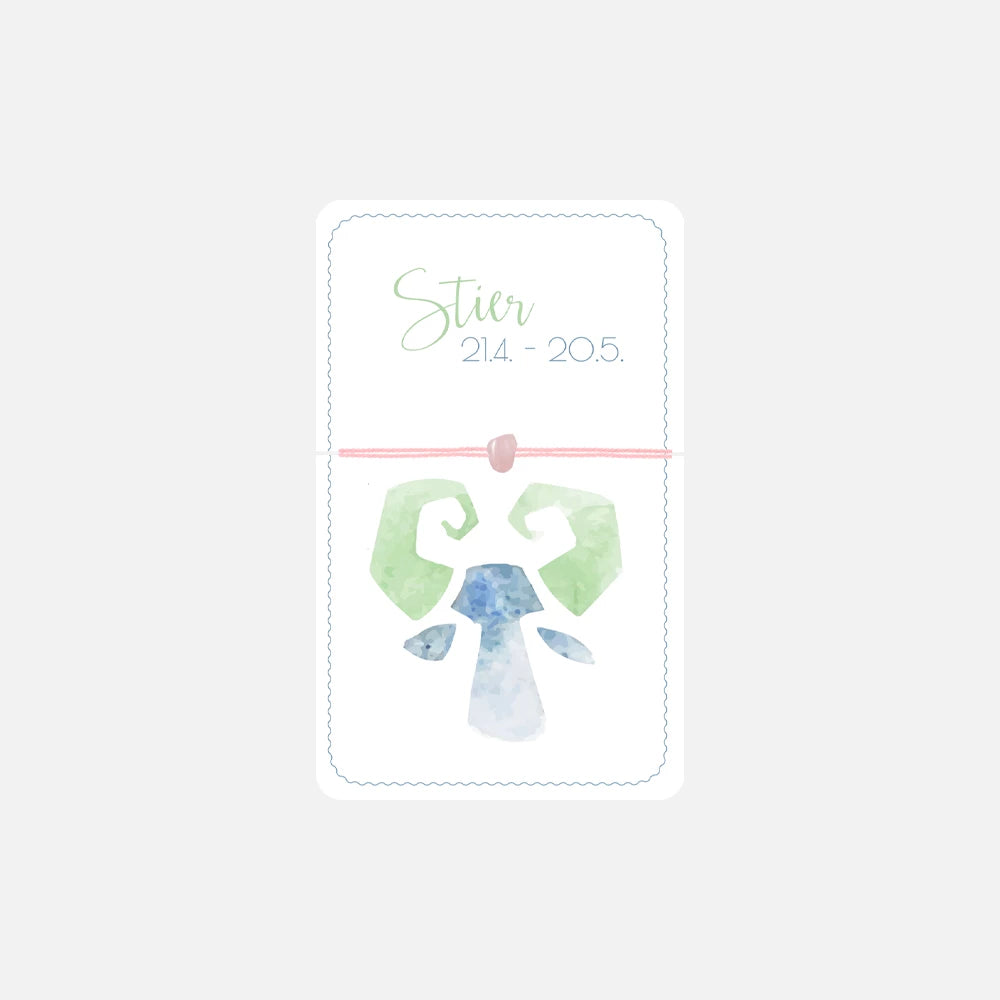 Stier Sternzeichen Armband auf stilvoller Produktkarte – Hochwertiges Design.
